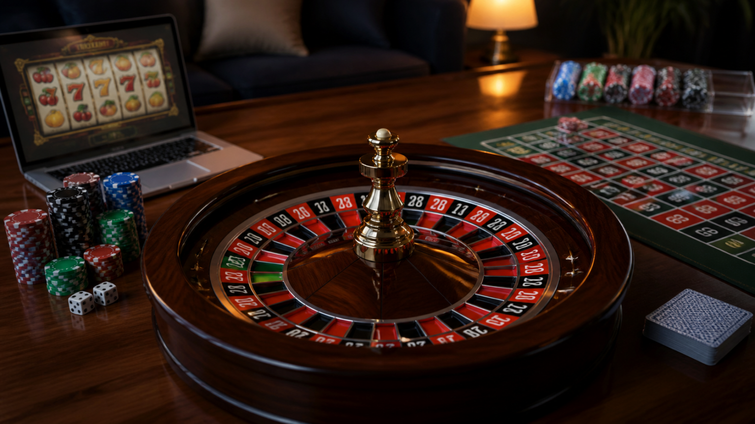 Best Online Casino Malaysia: What to Look for Before You Play Online casino gaming setup with slot reels and roulette wheel