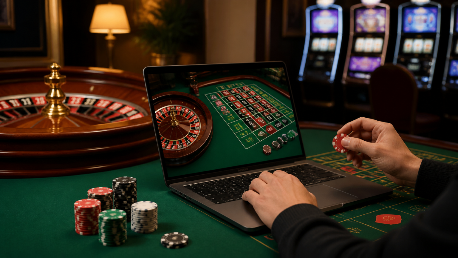 Come leggere l’offerta di un casinò online: migliori casino online Una scena di casinò online con slot e roulette