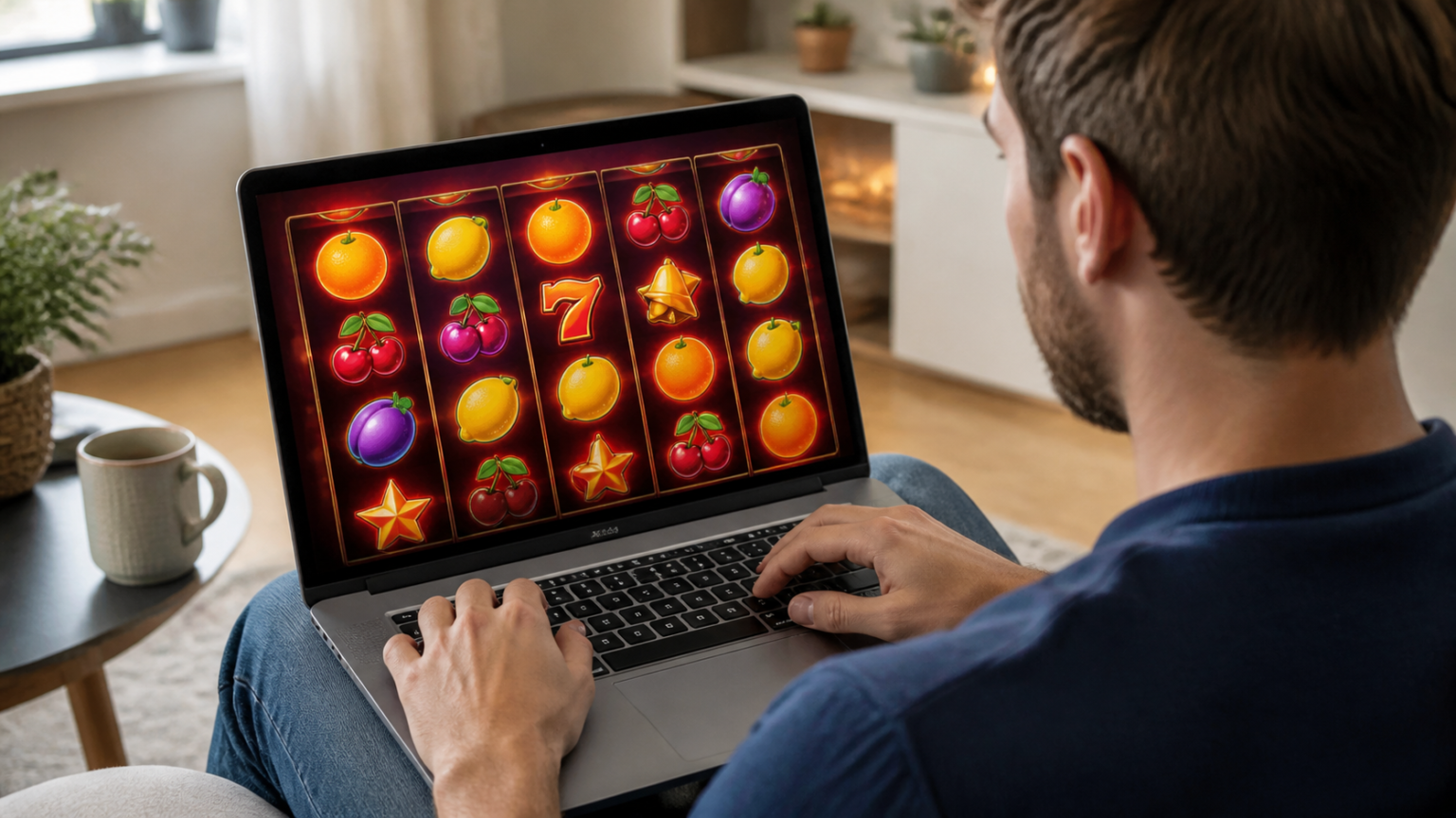 Game nổ hũ uy tín: Cách đánh giá trước khi tham gia: Complete Guide Màn hình trò chơi nổ hũ với các biểu tượng trái cây và cuộn thưởng