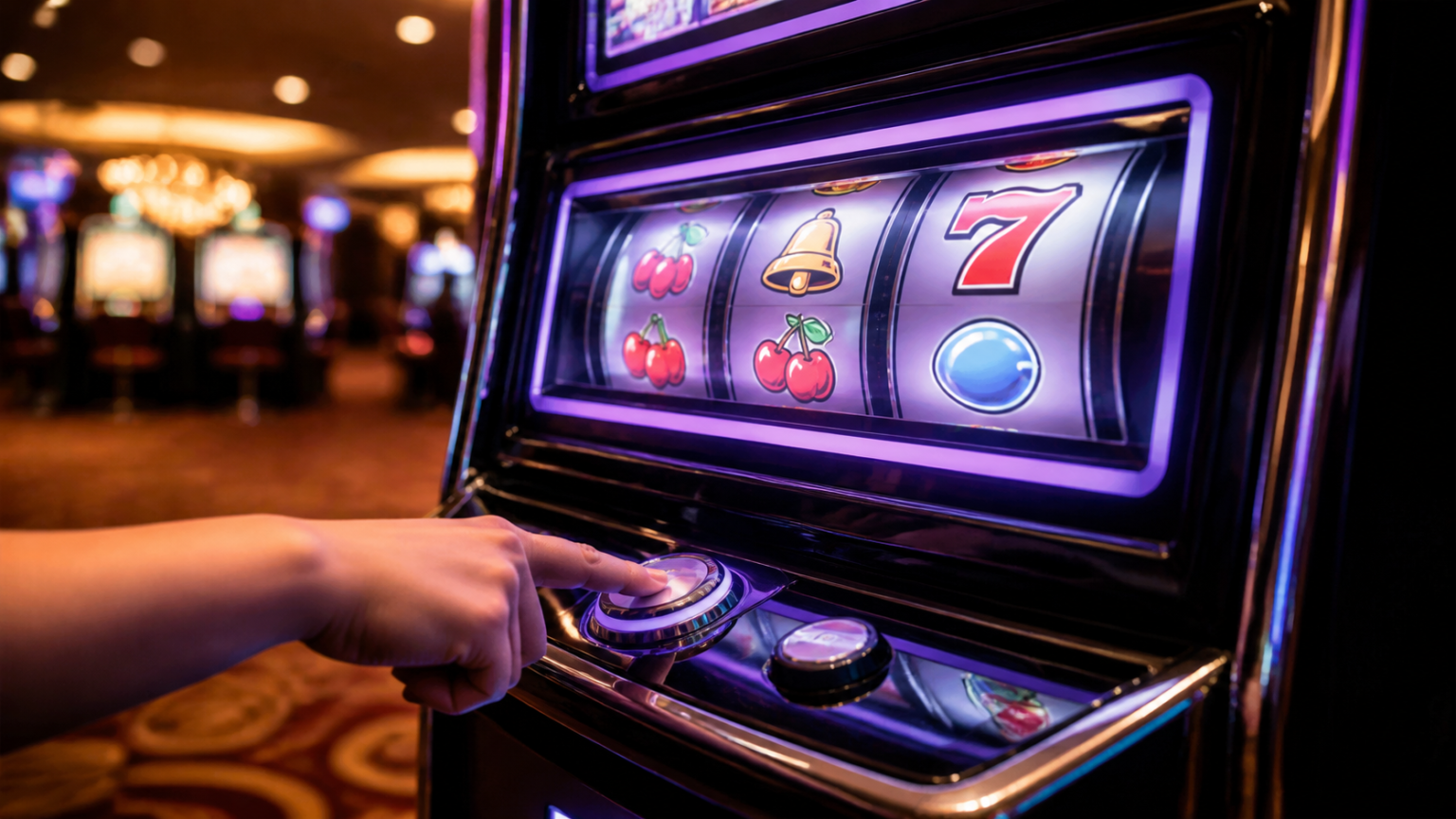 game nổ hũ uy tín: Cách nhận biết và chọn lựa an toàn Máy nổ hũ trong sòng bạc với đèn sáng và nút quay